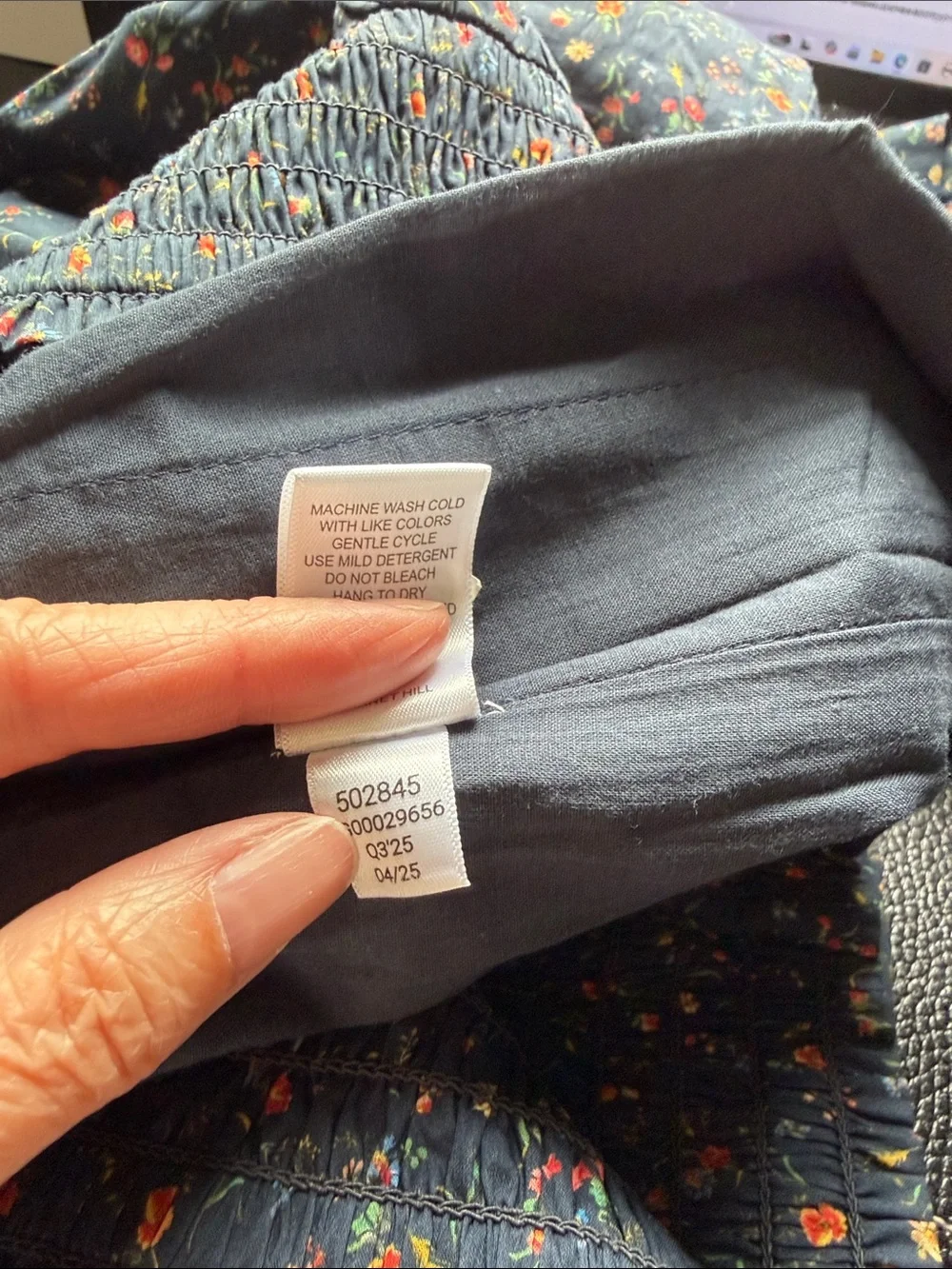 Garnet Hill Organic cotton Navy Blue Pockets Sz M - Picture 9 of 11